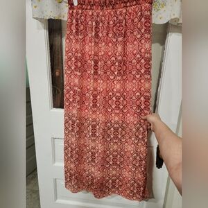 Red Patterned Women's Skirt